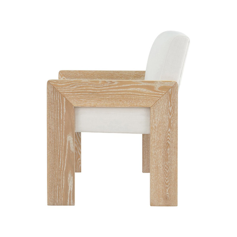 Astor Linen Armchair, Cerused Oak