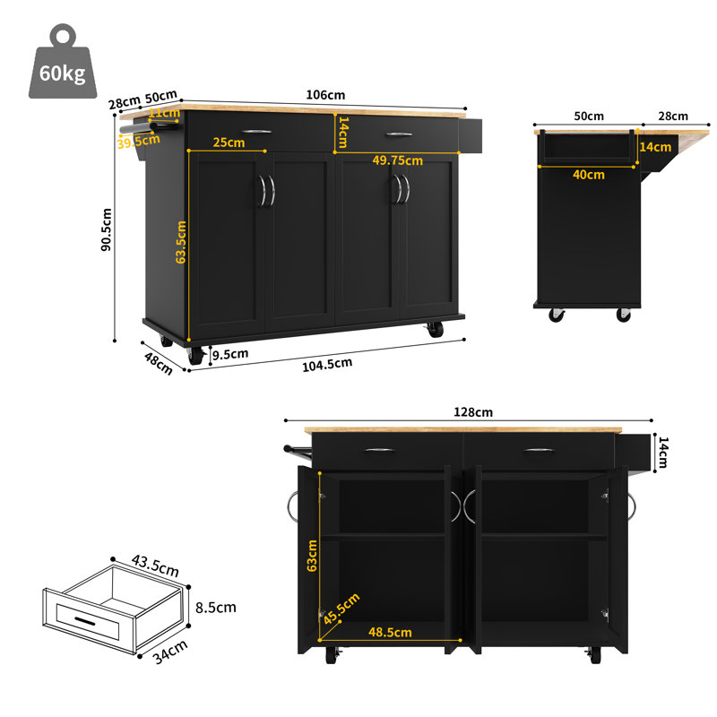 Kitchen Island, Black