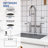 Bridge Kitchen Faucet with Hidden Pull Down Sprayer, 2 Handle 3 hole Widespread Kitchen Sink Faucet-121259922