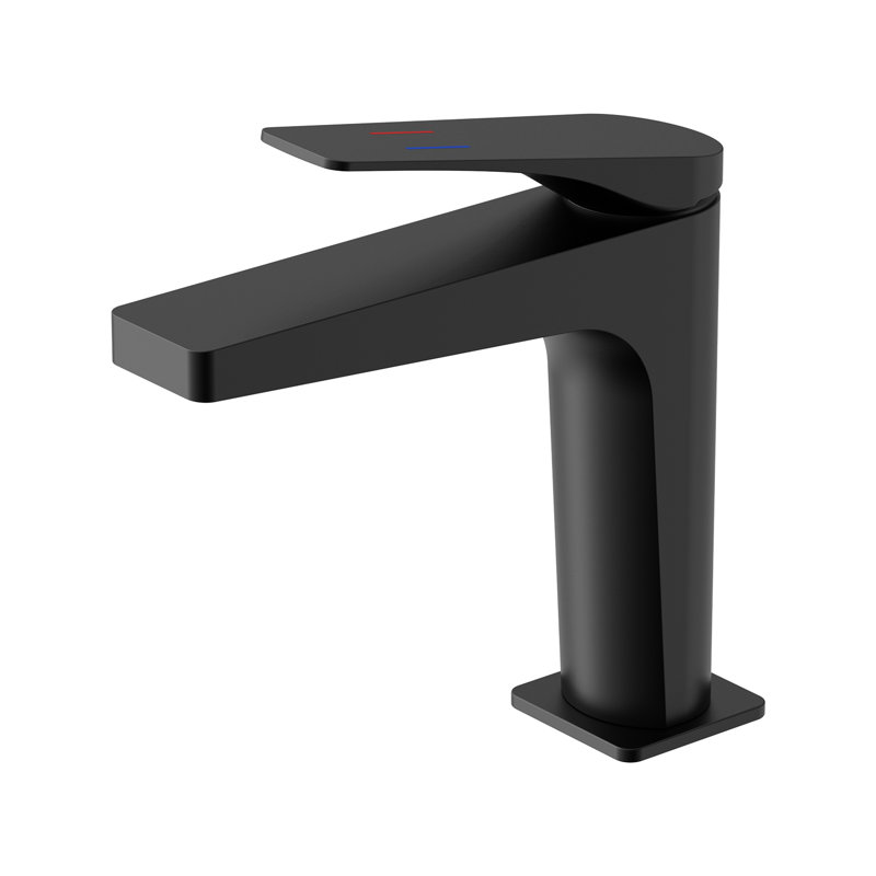 Single Handle Sink Faucet Single Hole Bathroom Faucet With Deckplate, Matte Black