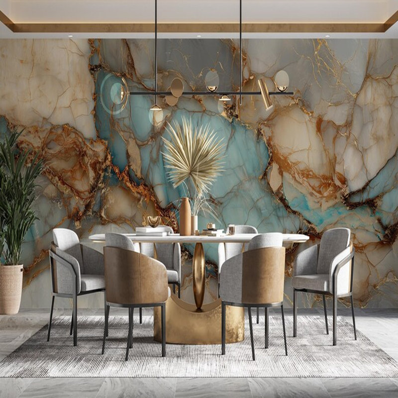 Aqua Gold Marble Fusion, 108" L x 192" W