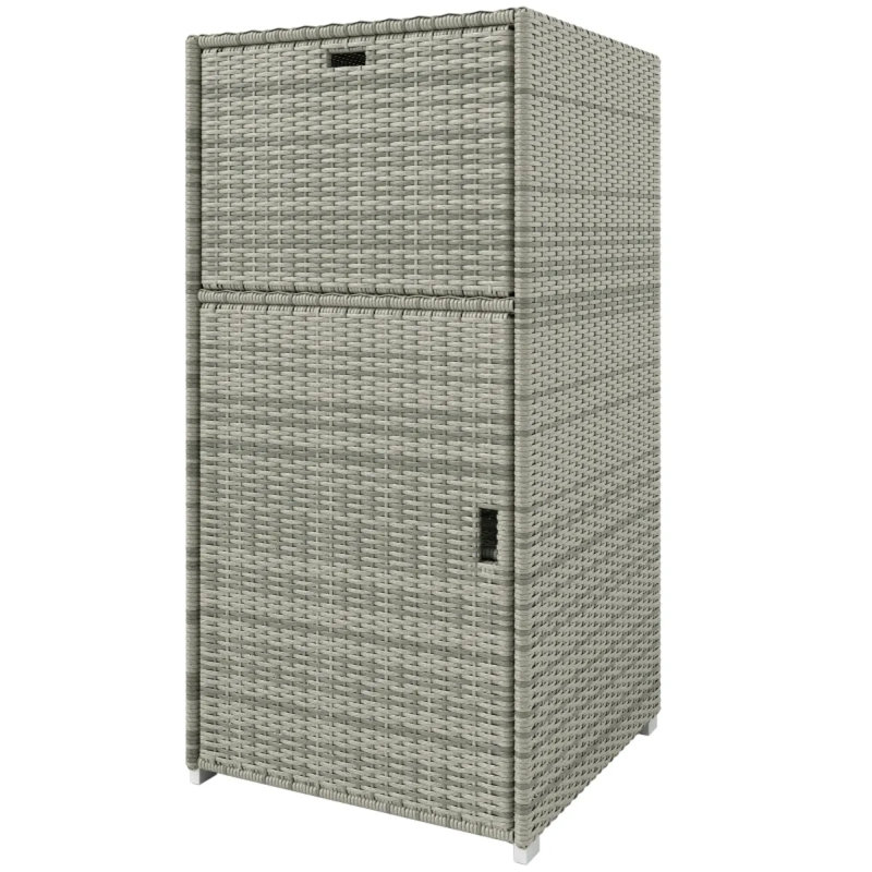 Armoire de rangement de salle de bain durable, rotin en acier, style extérieur moderne