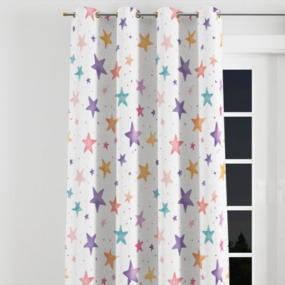 Celestial For Teenagers Curtains for bedroom - Glitter Sparkle Stars Velvet Grommet Curtain - 1 Panel