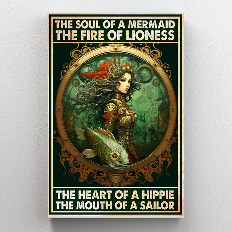 «The Soul Of A Mermaid» - 1 pièce, H 20 po x l 16 po x P 1,25 po