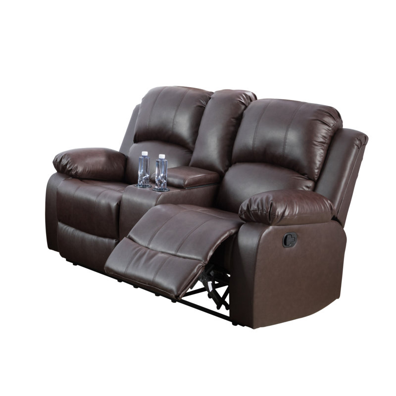 Fauteuil inclinable manuel en simili cuir Dokkum, Similicuir brun