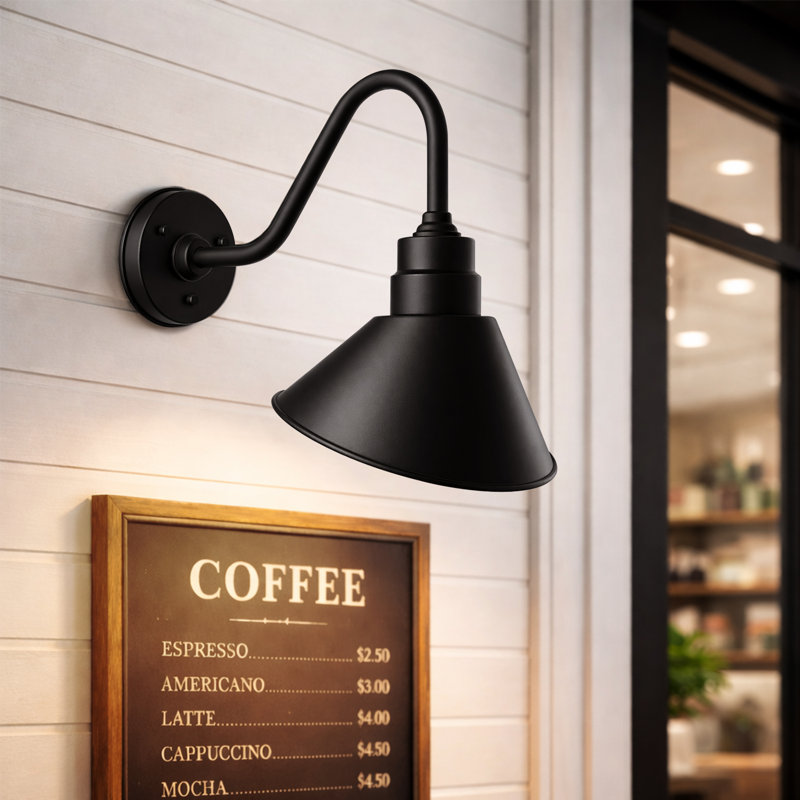 8 Inch Barn Light, 15" H x 24" W x 10" D