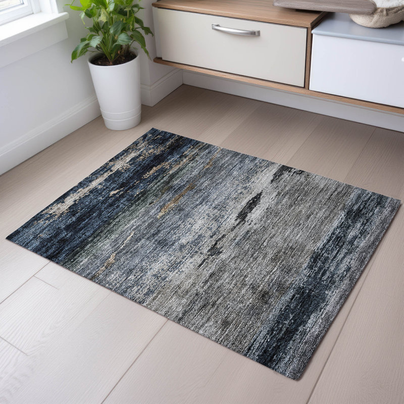 Premium Machine Washable Lyndhurst AMF1195 Abstract Rug, Rectangle 1'8" x 2'6"
