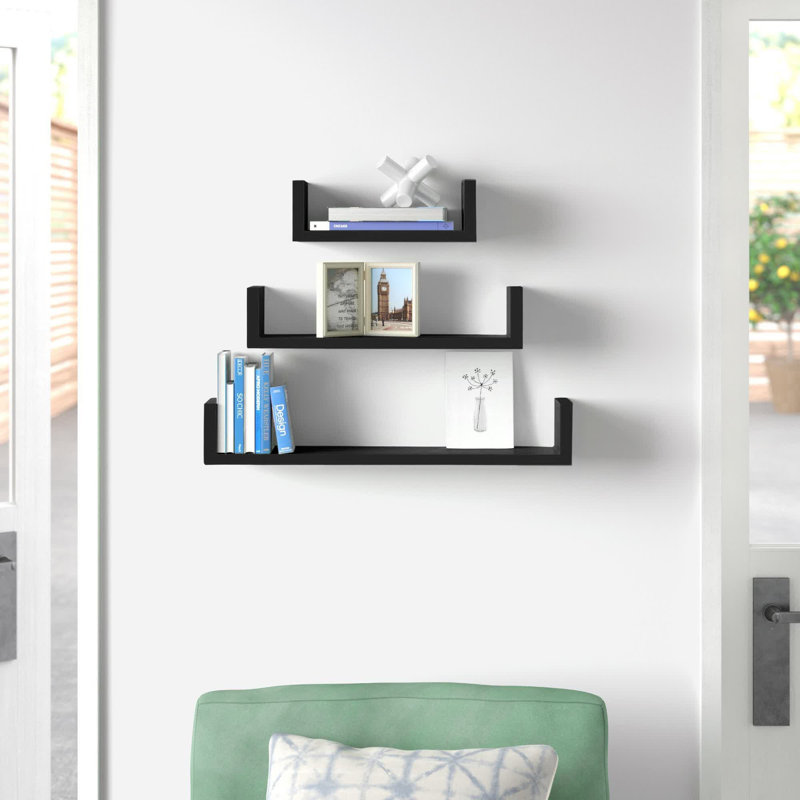 Astor Place 3 Piece Floating Shelf, Black