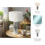 Lampe de table moderne neutre striée 24,5 po avec abat-jour blanc