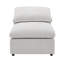 Canapé modulaire en lin ivoire avec repose-pieds 6 pièces Naveen