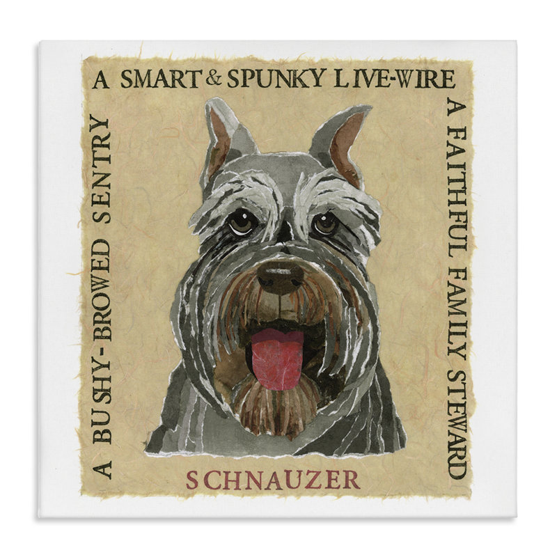 "Fun Schnauzer Pet", art mural sur toile par Nancy Overton, H 30 po x l 30 po