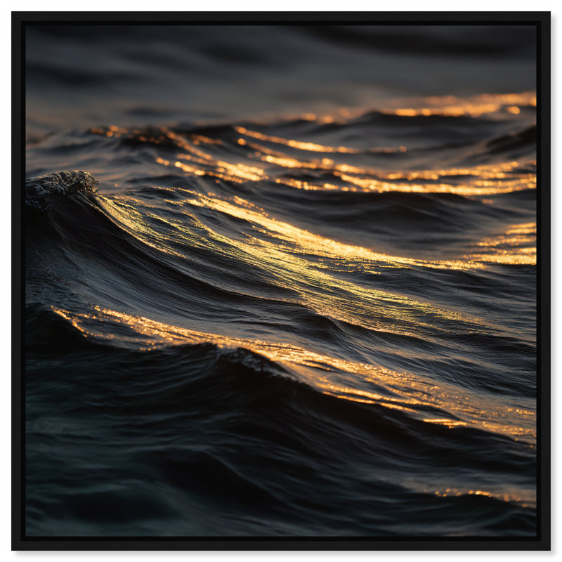Sunset Sea II Print by Oliver Gal, 13" H x 13" W, Black Floater Frame