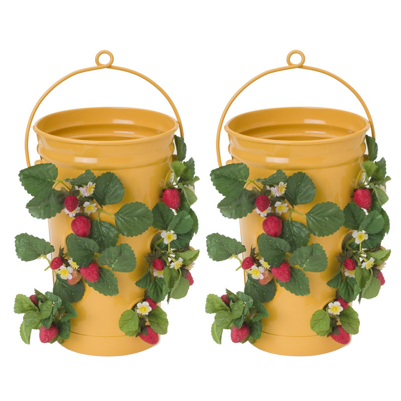 Pot à fleurs en métal Hallbera, Safran, H 13 po x l 7 po x P 7 po