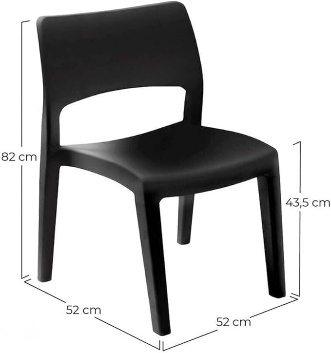 Crompond Stackable Outdoor Patio Dining Armchair, Black