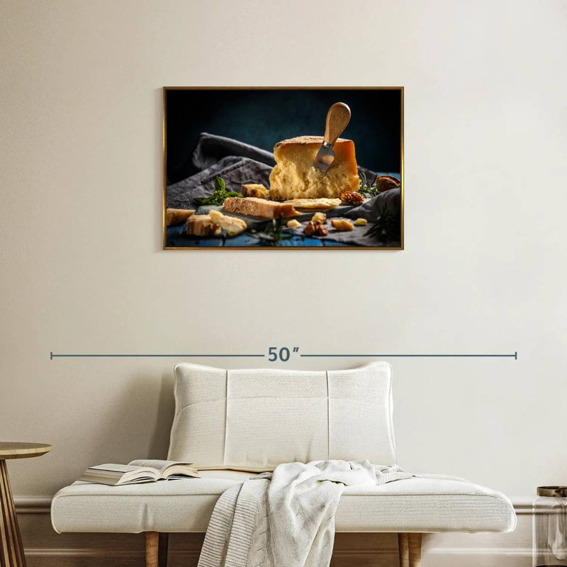 Chunks Of Parmesan, Floating Frame Gold, 31" X 21"