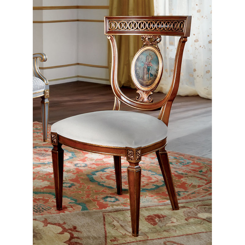 Upholstered Arm Chair, Cherry/Gray