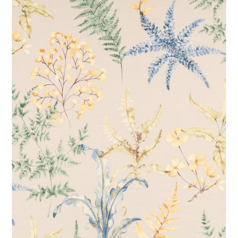 Wethersfield Fern Fabric, Khaki Blue