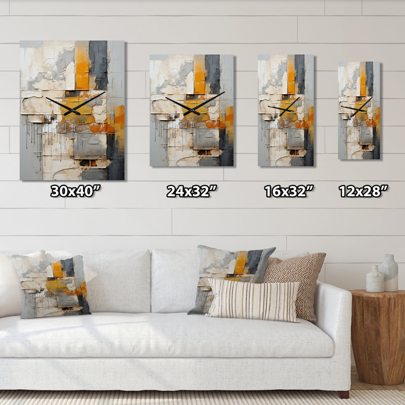 Jasmira - Horloge murale abstraite, H 40 po x l 30 po x P 1 po