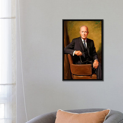 " Vintage Painting Of President Dwight D. Eisenhower Seated "