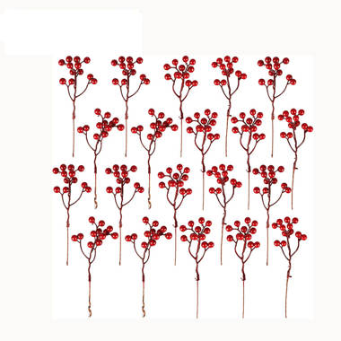 Artificial Christmas Berry Red Foam Berries Branches For DIY