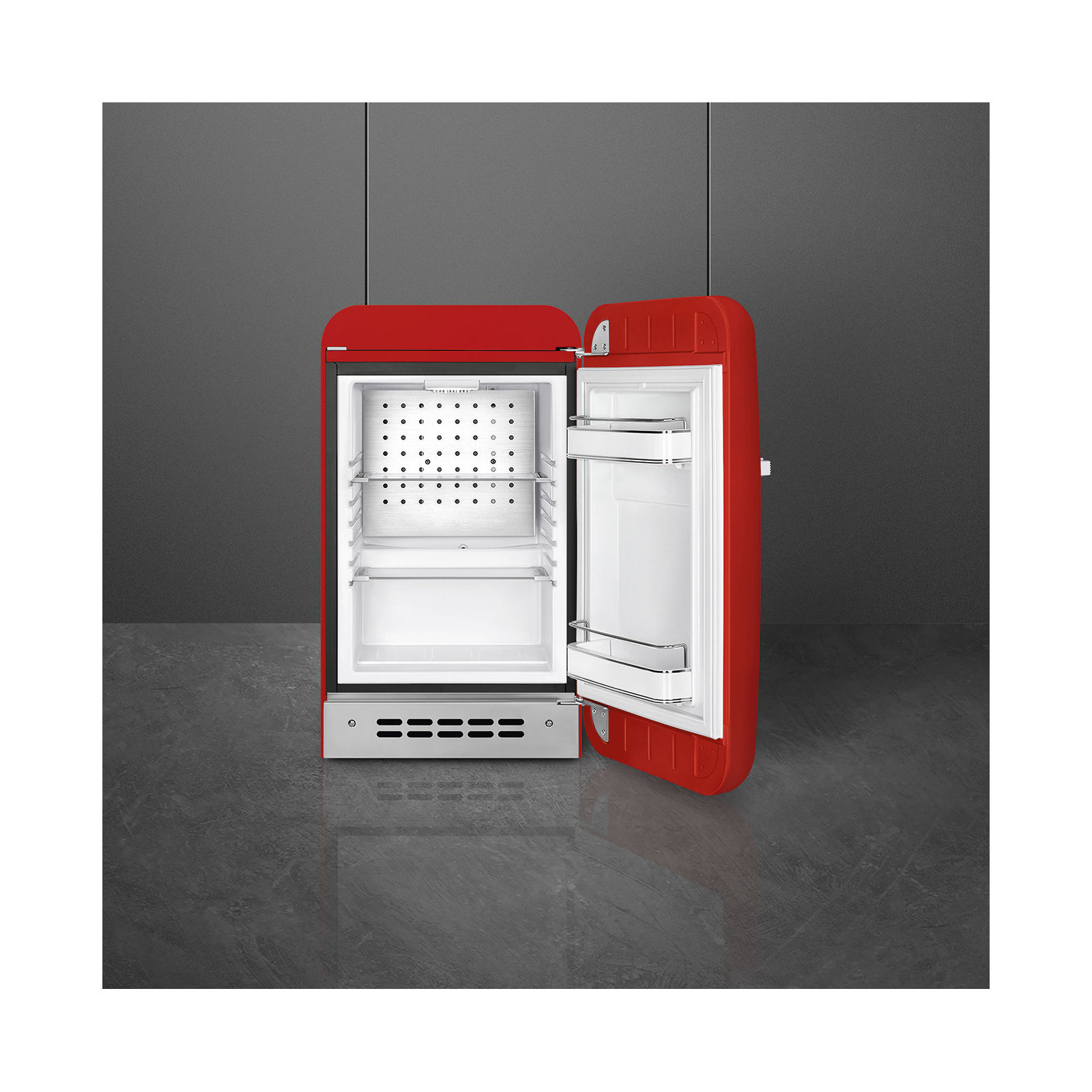 SMEG 50s Style Retro 1.2 cu. ft. Freestanding Mini Fridge, Right, Red
