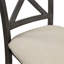 Ensemble de salle à manger rectangulaire 5 pièces avec chaises en bois massif, 4 places, plateau de table en bois aggloméré gris doux, style campagne moderne