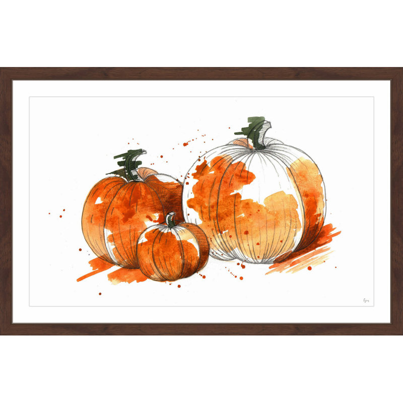 « calabacin naranja », reproduction d’art encadrée, 12 po x 18 po