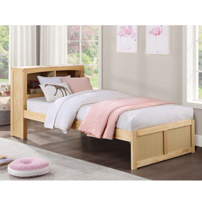 Modern Platform Bed With Bookcase Headboard