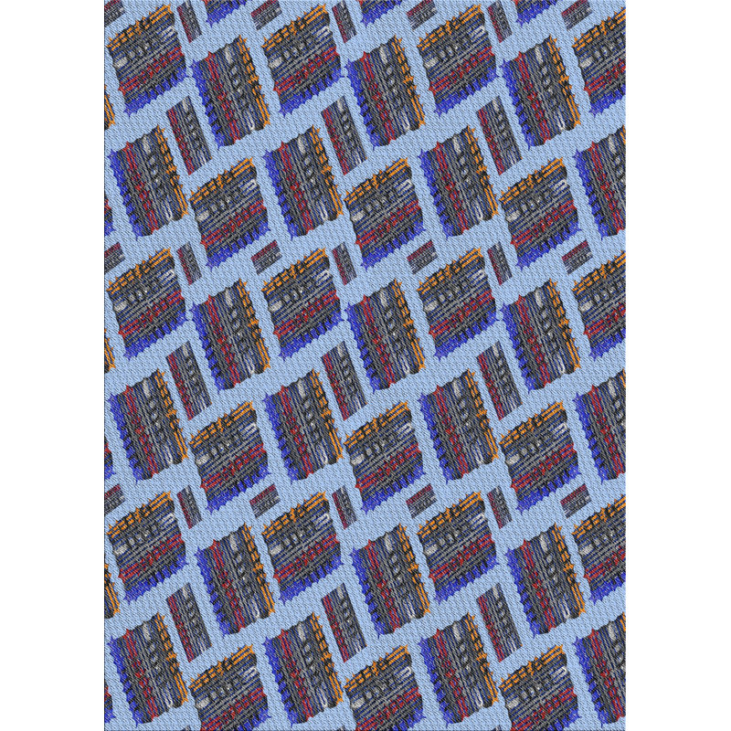 Tapis bleu/gris à tisser électrique, Rectangle 5 pi x 7 pi