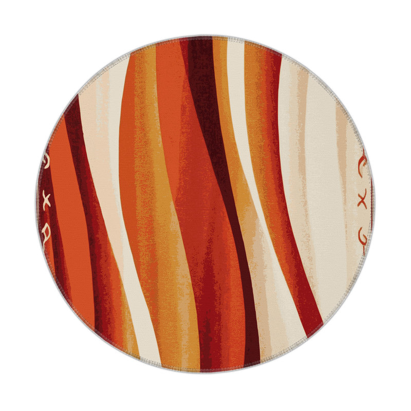 Obsidian Path Indoor And Outdoor Area Rug, Round 5'
