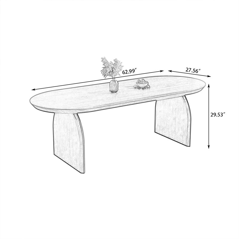 Table de salle à manger Burlywood, 29.53"H x 62.99"L x 27.56"W