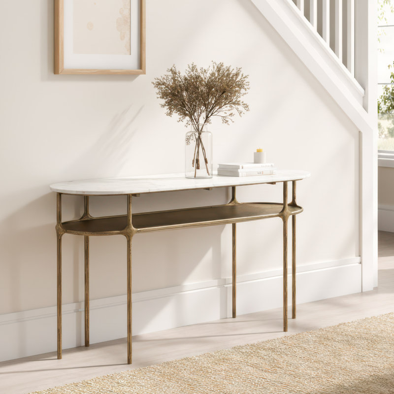 Console blanc et laiton