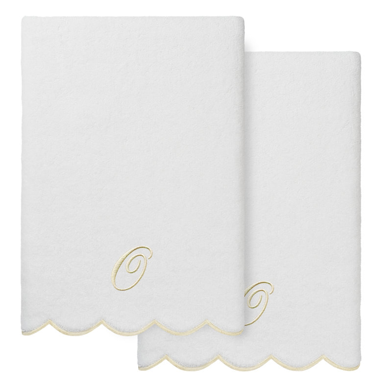  Ensemble de serviettes de bain personnalisables 100% coton turque ADORNIA 2PC, O, Serviette de bain - paquet de 2