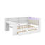 Lit plateforme en bois pleine grandeur avec tablettes, tiroirs, station de charge, DEL, bureau et tête de lit tapissier-1463032098