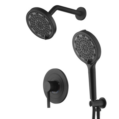 SUMERAIN Modern Shower System with 6 Settings Filtered Handheld Shower Head for Hard Water, Shower Faucet with Valve in Brushed Nickel
