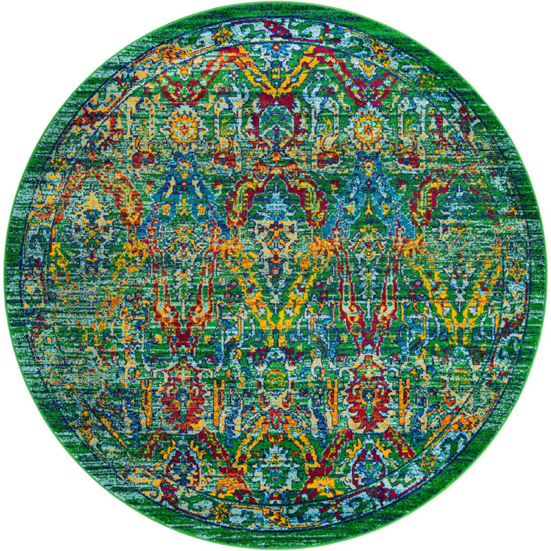 Mylasha Oriental Indoor Rug, Round 7'10"