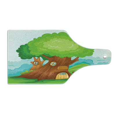East Urban Home Glass Tree House Cutting Board