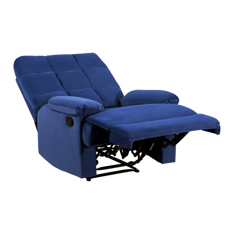 Nyleve 35" Modern and Contemporary Velvet Fabric Reclining Chair with Tab Pull Reclining Motion, Solid Wood & Plywood Frame