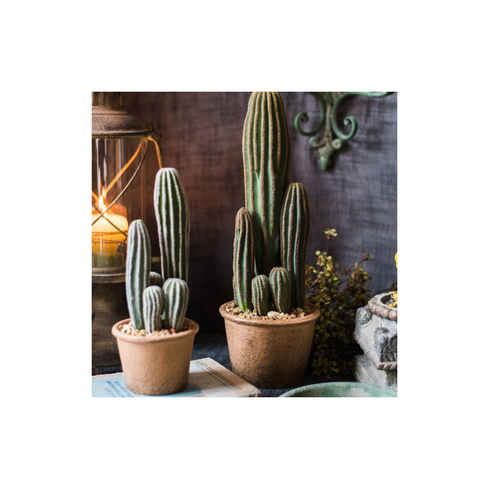 Faux Cactus Succulent in Terracotta Pot, 26" H x 7.3" W x 4.5" D