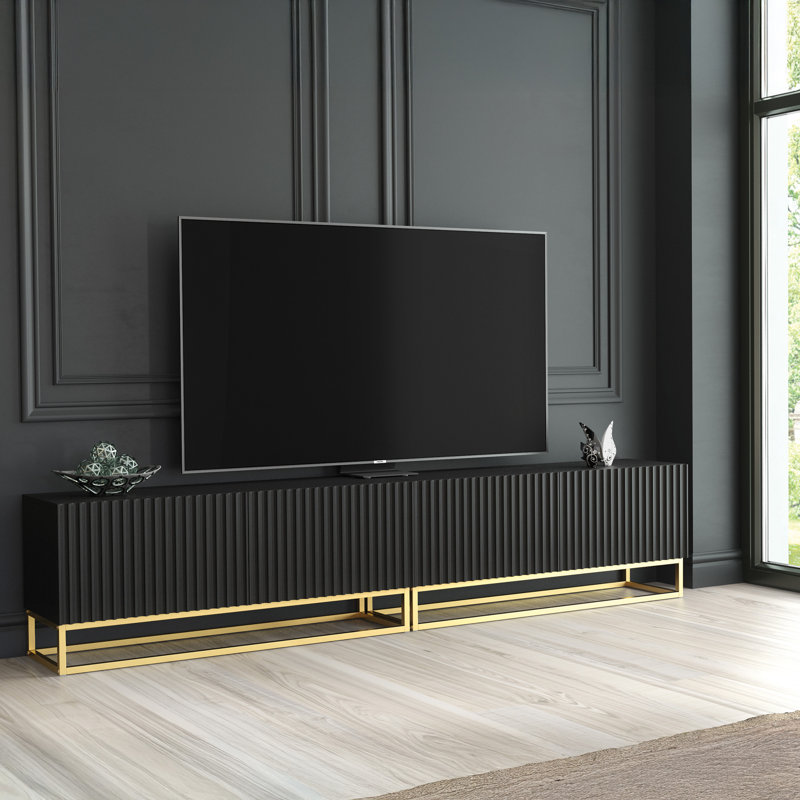 Alazay Unfinished TV Stand for TVs up to 48", Black