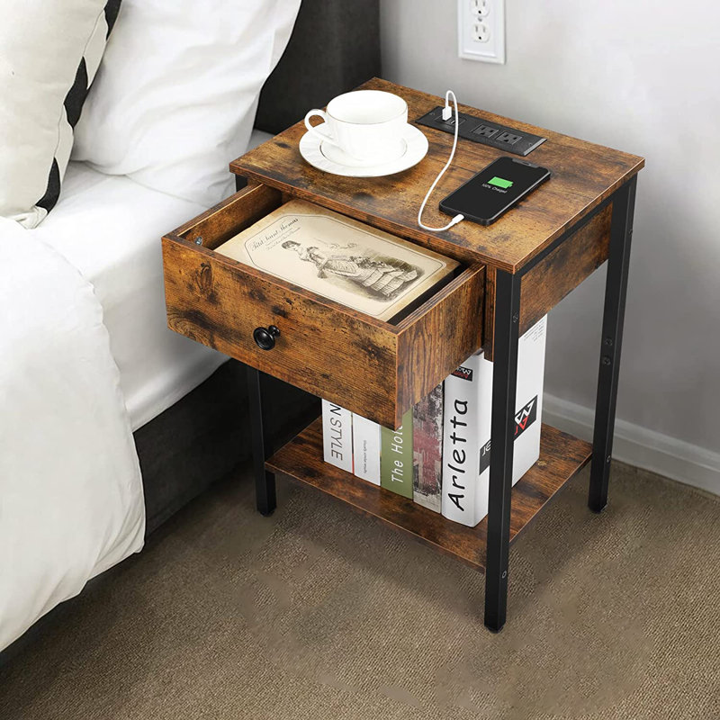 Table de chevet 1 tiroir Wilie en brun Wilie