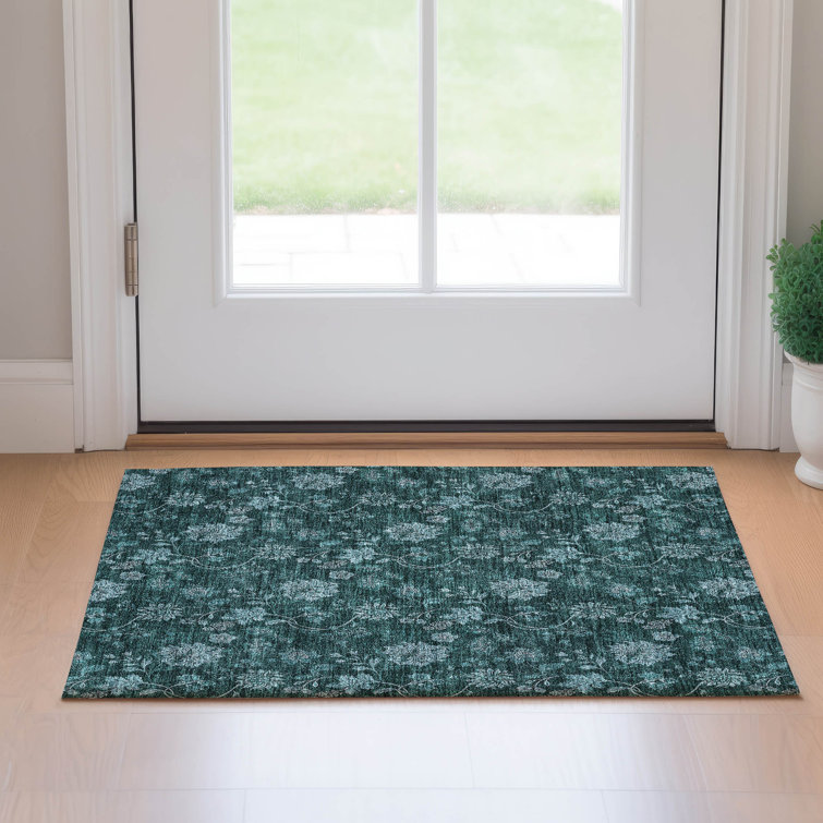 Premium Machine Washable Prisco Teal Rug