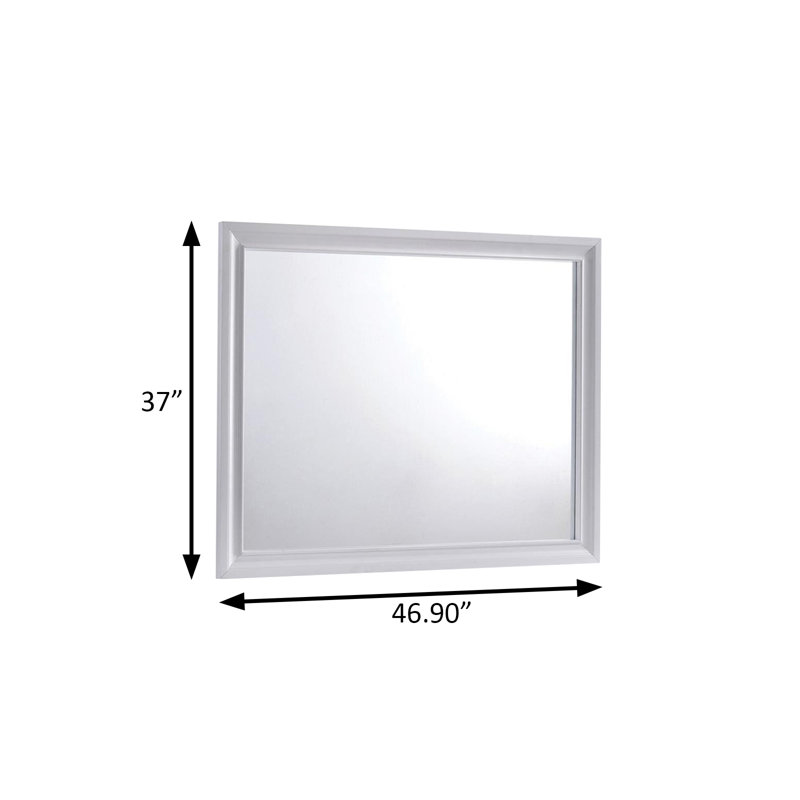 Miroir contemporain l 36,9 ", blanc, Blanc