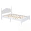 Lit plateforme double en bois avec pieds robustes-250126595