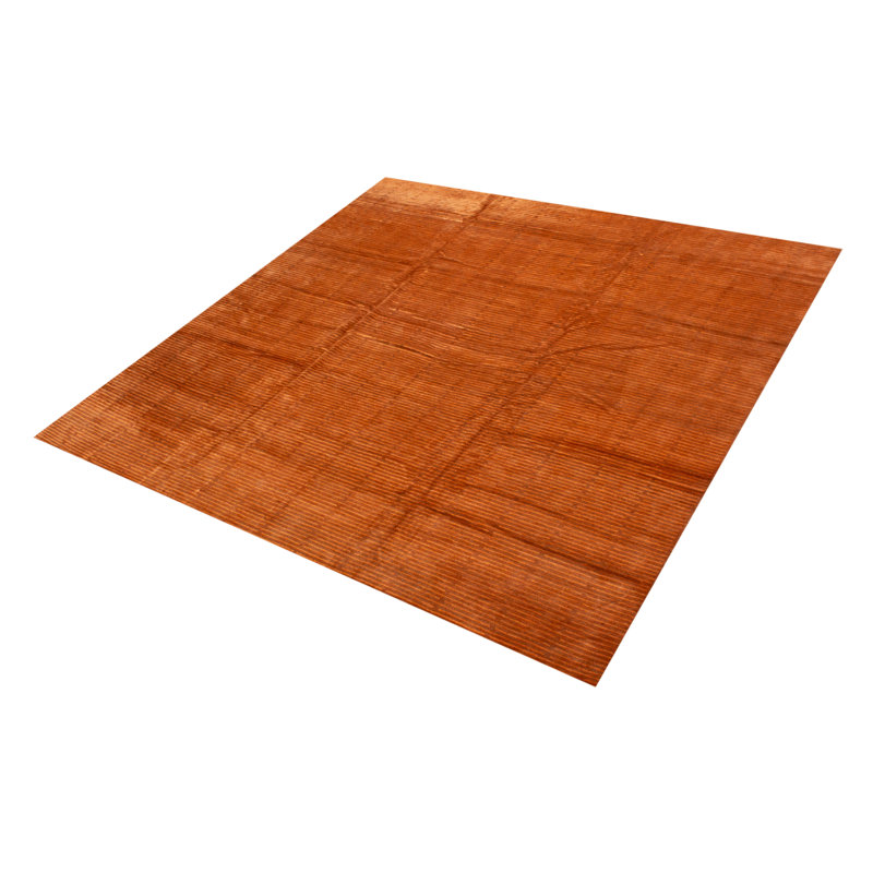 Tapis orange noué à la main unique 11 pi 6 po x 11 pi 4 po One of Kind