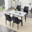 Ensemble de table de salle à manger 47,3 po pour 4 personnes avec plateau en faux marbre et pieds en métal-1052824245-1052824255