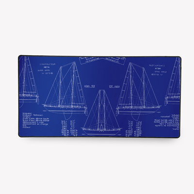 Grand tapis de bureau en plan à voile 31,5 "x 15,75" Ladonna