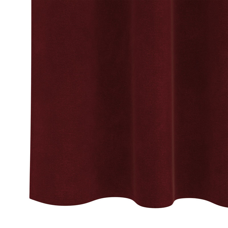 Curtains Polyester 140Cm Sound-Absorbing, 140cm Width x 175cm Drop, Burgundy