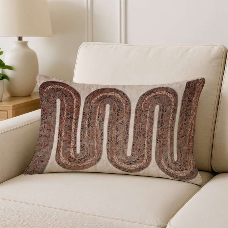 Coussin décoratif intérieur et extérieur Modern, Gris abstrait 33, Rectangle H 20 po x l 14 po