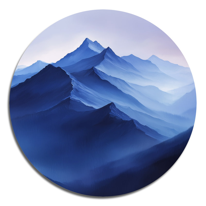 «Alaska Snow Capped Summit at Twilight I», art mural rond en Alaska, H 23 po x l 23 po